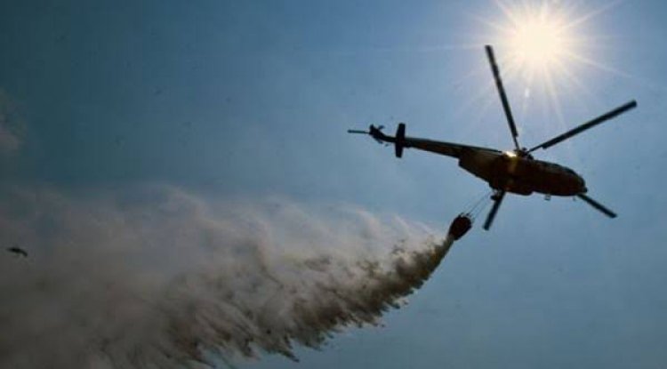 Helikopter Water Bombing Tiba di Riau, Besok Langsung 'Gass' Padamkam Karhutal di Rohil