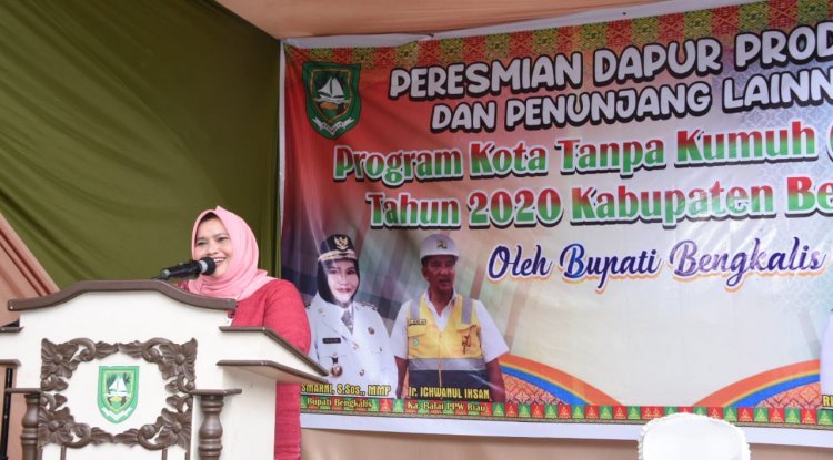 Bupati Bengkalis Kasmarni Resmikan Dapur Produksi Kelurahan Balik Alam