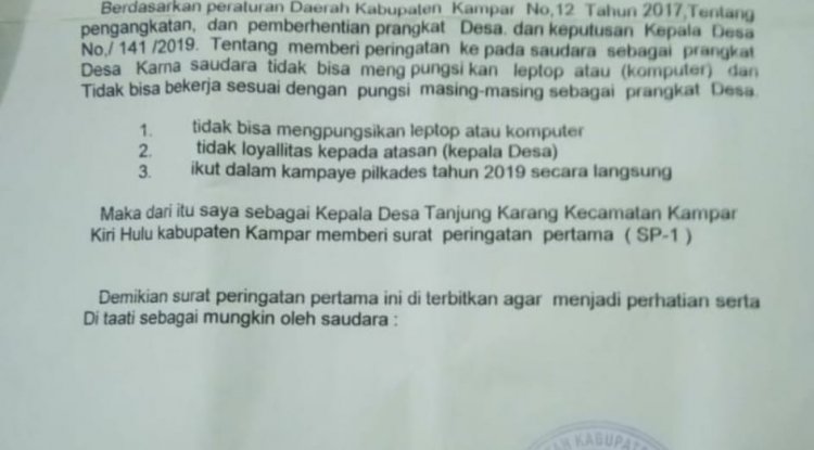 Kades Tanjung Karang Diduga tak Paham Tupoksi