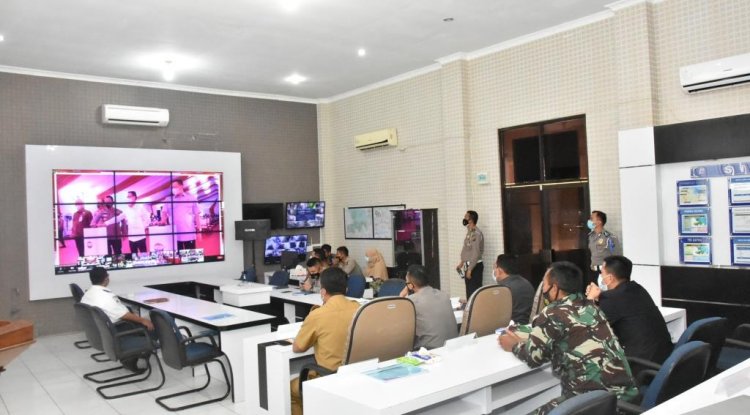 Kapolres dan Bupati Bengkalis Ikuti  Launching Aplikasi SINAR Secara Virtual 