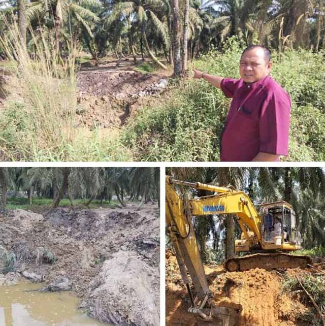 Anak Sungai di Desa Lalang Kabung Pelalawan Ditutup PT IIS