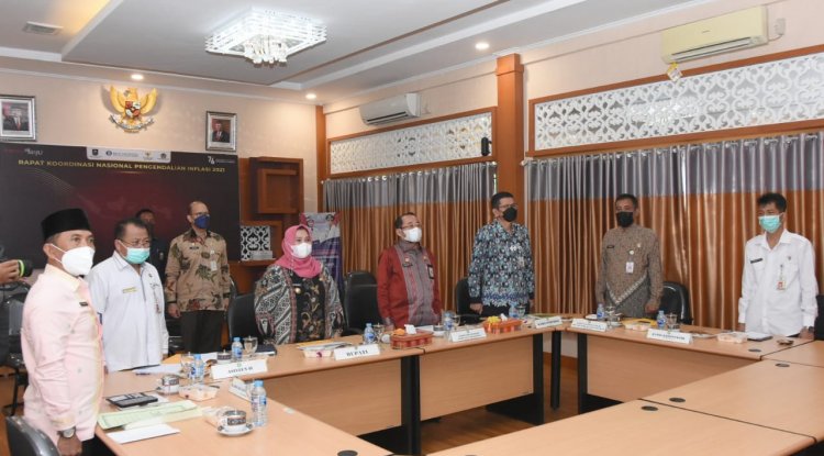 Rakornas Pengendalian Inflasi 2021 Di Ikuti Bupati Kasmarni