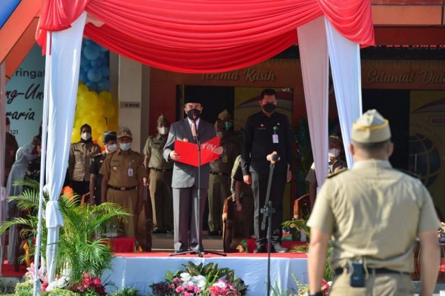 Gubri Jadi Pembina Upacara Hantaru 2021 dam Ucapkan Selamat Hari Agraria Ke-61 Tahun