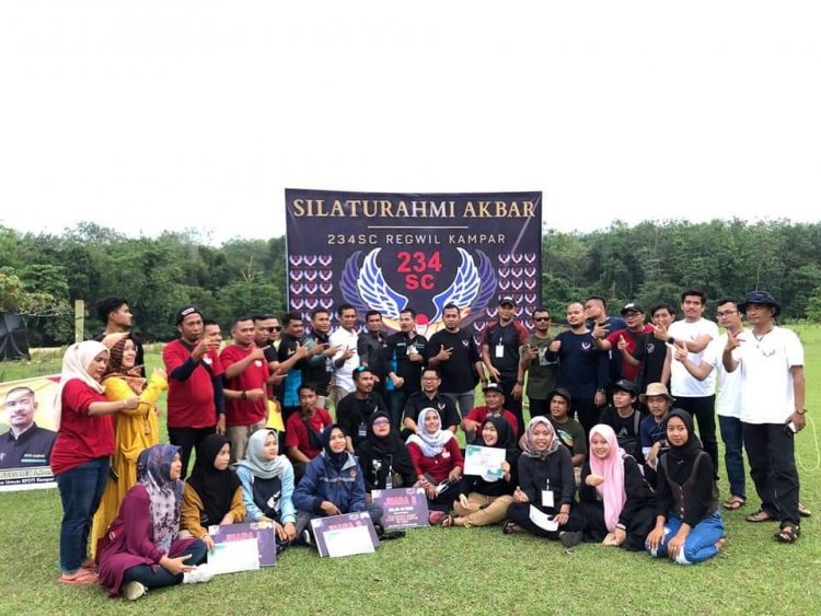 Silahturahmi Akbar 234 SC Regwil Kampar dan ketua KPOTI dan rombongan Pererat Solidaritas Ditengah Keindahan Alam Pulau Tongah Desa Gema